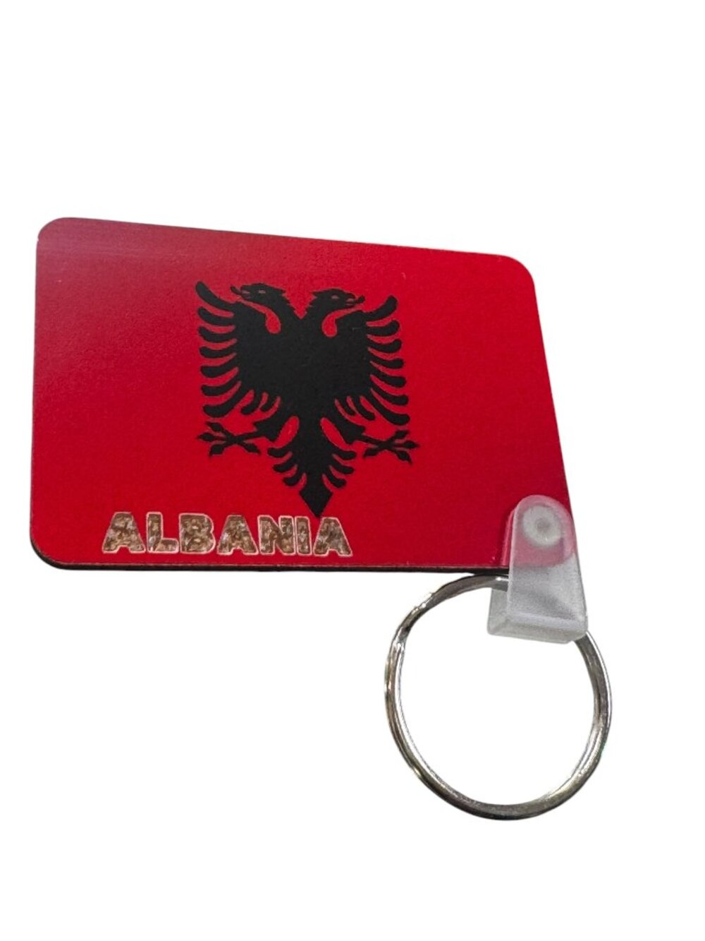 Albania Flag Keychain, Red Double-Headed Eagle Design
